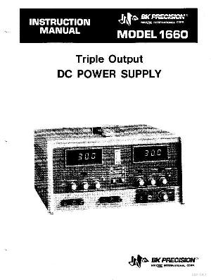 Сервисная инструкция B&K 1660 TRIPLE OUTPUT DC POWER SUPPLY ― Manual-Shop.ru