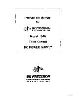 Сервисная инструкция B&K 1660 TRIPLE OUTPUT DC POWER SUPPLY