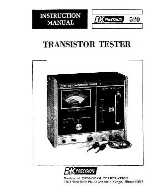 Сервисная инструкция B&K 520 TRANSISTOR TESTER ― Manual-Shop.ru