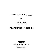 Сервисная инструкция B&K 520 TRANSISTOR TESTER