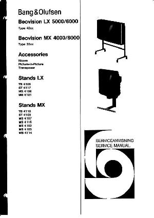 Сервисная инструкция Bang&Olufsen BEOVISION LX5000, LX6000, MX4000, MX6000 ― Manual-Shop.ru