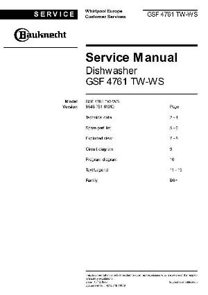 Сервисная инструкция Bauknecht GSF-4761TW-WS ― Manual-Shop.ru