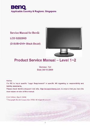 Сервисная инструкция BENQ G2020HD ― Manual-Shop.ru