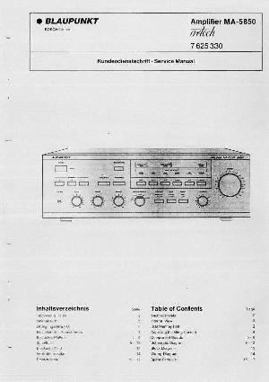 Сервисная инструкция Blaupunkt MA-5850 ― Manual-Shop.ru