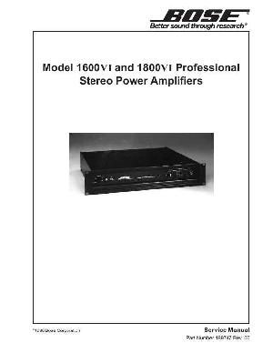 Сервисная инструкция Bose 1600VI, 1800VI ― Manual-Shop.ru