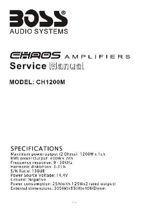 Сервисная инструкция Boss CH1200M ― Manual-Shop.ru