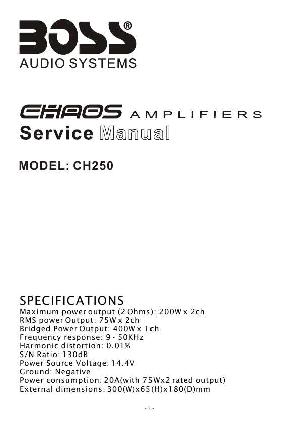 Service manual Boss CH250 ― Manual-Shop.ru