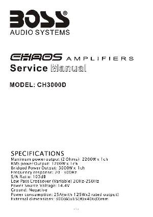 Service manual Boss CH3000D ― Manual-Shop.ru