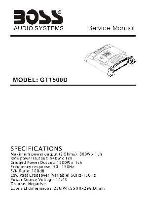 Сервисная инструкция Boss GT1500D ― Manual-Shop.ru
