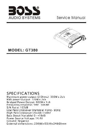 Сервисная инструкция Boss GT380 ― Manual-Shop.ru