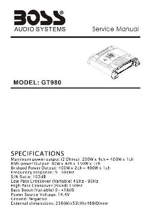 Сервисная инструкция Boss GT980 ― Manual-Shop.ru