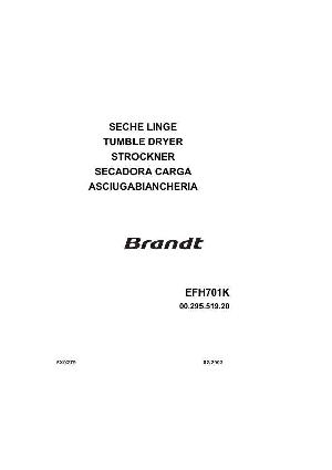 Сервисная инструкция Brandt EFH-701K ― Manual-Shop.ru