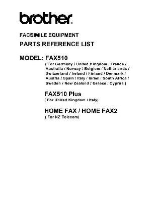 Сервисная инструкция Brother Fax 510 Plus Home Fax Каталог запчастей для устройства ― Manual-Shop.ru