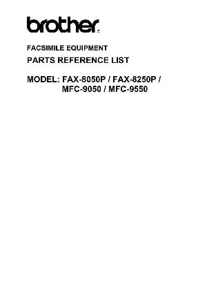 Сервисная инструкция Brother Fax 8050p, 8250p, MFC-9050, 9550 Каталог запчастей для устройства ― Manual-Shop.ru