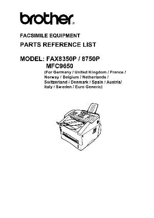 Сервисная инструкция Brother Fax 8350p, 8750p, MFC-9650 Каталог запчастей для устройстройства ― Manual-Shop.ru
