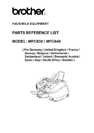 Сервисная инструкция Brother MFC-830, 840 Каталог запчастей для устройства ― Manual-Shop.ru