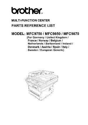 Service manual Brother MFC-9750, 9850, 9870 Каталог запчастей для устройства ― Manual-Shop.ru