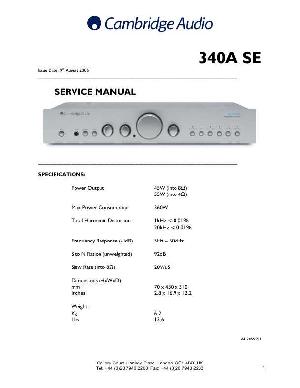 Сервисная инструкция Cambridge Audio AZUR-340A, SE ― Manual-Shop.ru