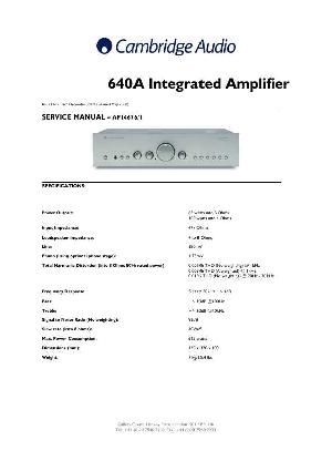 Сервисная инструкция Cambridge Audio AZUR-640A ― Manual-Shop.ru