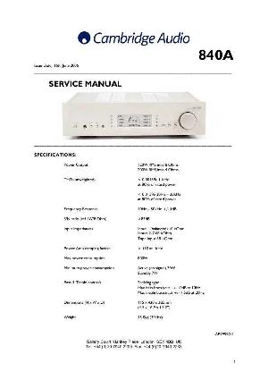 Сервисная инструкция Cambridge Audio AZUR 840A ― Manual-Shop.ru