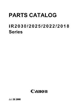 Service manual CANON IR2018, IR2022, IR2025, IR2030 (PARTS LIST) ― Manual-Shop.ru