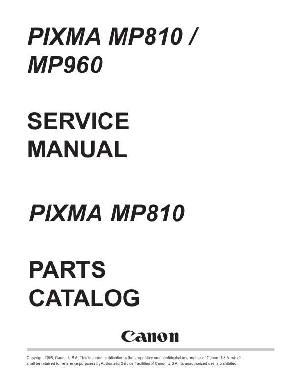 Сервисная инструкция Canon Pixma MP810, MP960 ― Manual-Shop.ru