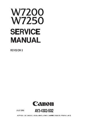 Сервисная инструкция Canon W-7200, W-7250 ― Manual-Shop.ru