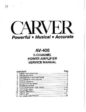 Сервисная инструкция Carver AV-405 ― Manual-Shop.ru