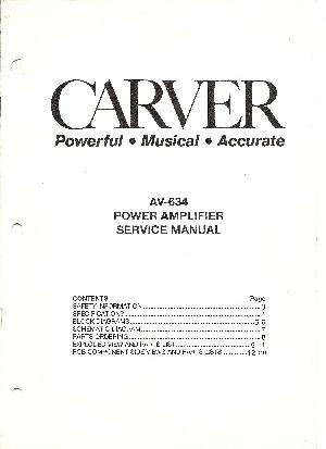 Сервисная инструкция Carver AV-634 ― Manual-Shop.ru