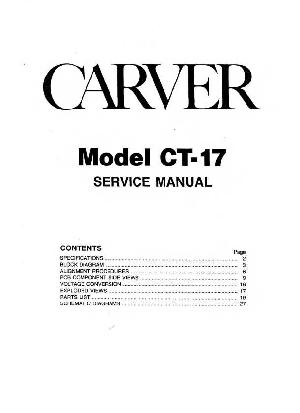 Сервисная инструкция Carver CT-17 ― Manual-Shop.ru
