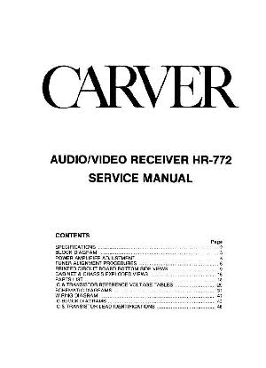 Сервисная инструкция Carver HR-772 ― Manual-Shop.ru