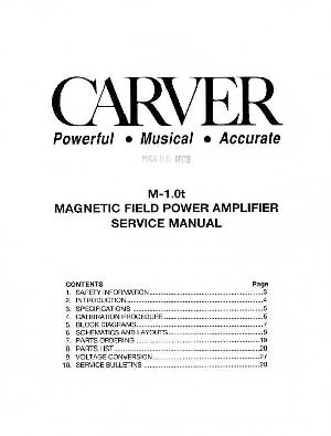 Сервисная инструкция Carver M-1.0T ― Manual-Shop.ru