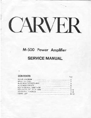 Сервисная инструкция Carver M-500 ― Manual-Shop.ru