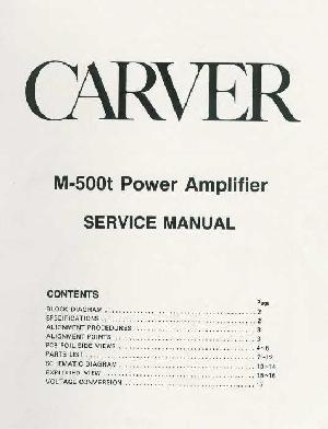 Сервисная инструкция Carver M-500T ― Manual-Shop.ru