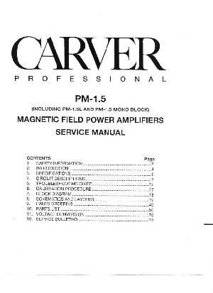 Сервисная инструкция Carver PM-1.5L ― Manual-Shop.ru