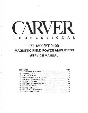 Сервисная инструкция Carver PT-1800, PT-2400 ― Manual-Shop.ru