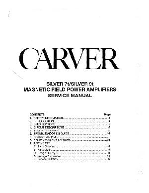 Сервисная инструкция Carver SILVER 7T, 9T ― Manual-Shop.ru