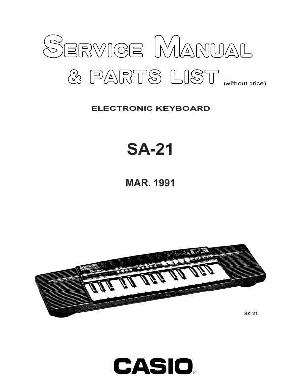 Сервисная инструкция Casio SA-21 ― Manual-Shop.ru