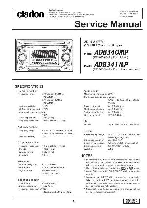 Сервисная инструкция Clarion ADB340MP, ADB341MP ― Manual-Shop.ru