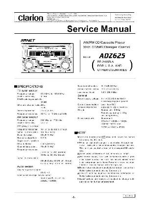 Сервисная инструкция Clarion ADZ625 ― Manual-Shop.ru