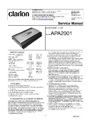 Сервисная инструкция Clarion APA2001 ― Manual-Shop.ru