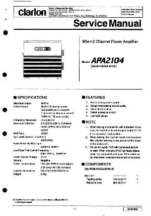 Сервисная инструкция Clarion APA2104 ― Manual-Shop.ru