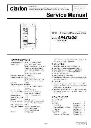 Сервисная инструкция Clarion APA2105G ― Manual-Shop.ru