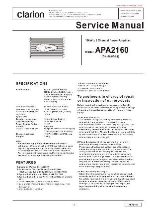 Сервисная инструкция Clarion APA2160 ― Manual-Shop.ru