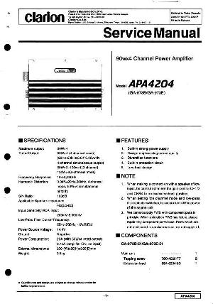 Сервисная инструкция Clarion APA4204 ― Manual-Shop.ru