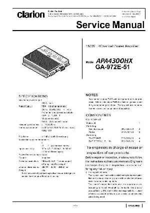 Сервисная инструкция Clarion APA4300HX ― Manual-Shop.ru