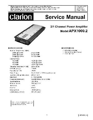 Сервисная инструкция Clarion APX1000.2 ― Manual-Shop.ru