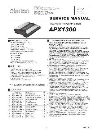 Сервисная инструкция Clarion APX1300 ― Manual-Shop.ru