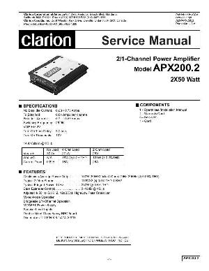 Сервисная инструкция Clarion APX200.2 ― Manual-Shop.ru