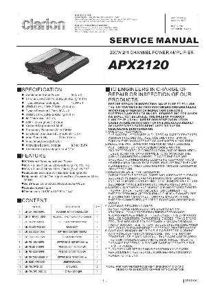 Сервисная инструкция Clarion APX2120 ― Manual-Shop.ru